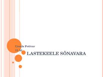 LASTEKEELE SÕNAVARA