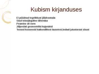 Kubismi ettekanne #12