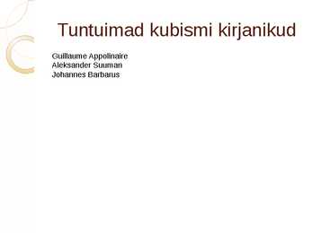 Kubismi ettekanne #13