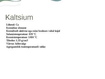 Kaltsiumi esitlus #2