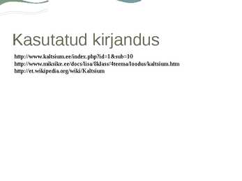 Kaltsiumi esitlus #9