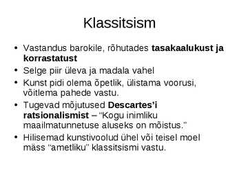 Klassitsismi kokkuvõttev esitlus #3