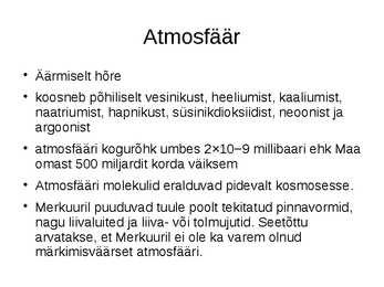 Merkuuri atmosfäär-ehitus-uurimislugu #3
