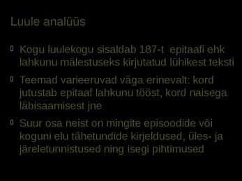 VASTSED HARALA ELULOOD - Mats Traat #6