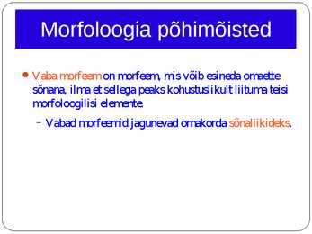 Morfoloogia ja vormiõpetus #18