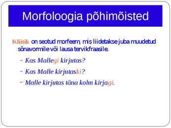 Morfoloogia ja vormiõpetus #20