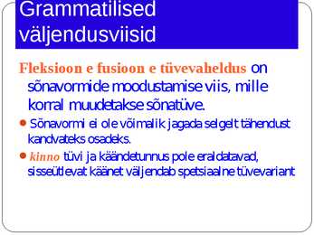 Morfoloogia ja vormiõpetus #29