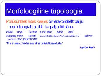 Morfoloogia ja vormiõpetus #32