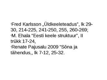 Semantika ja leksikoloogia #2