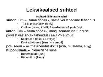 Semantika ja leksikoloogia #15