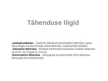 Semantika ja leksikoloogia #7