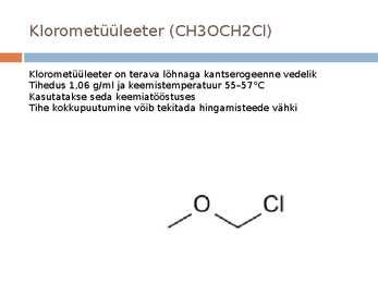 Tuntumad alkoholid ja eetrid #13