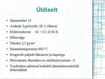 Keemia esitlus alumiiniumist #2