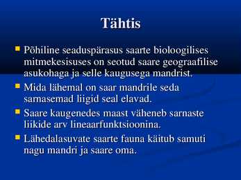 Selgroogsete arvukuse seaduspärasused saartel #8