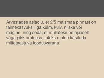 Mullastike hävinemine ja kaitse #2