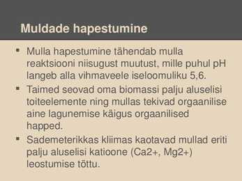 Mullastike hävinemine ja kaitse #12