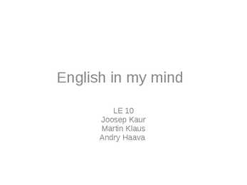 English in my mind