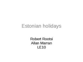 Estonian holidays