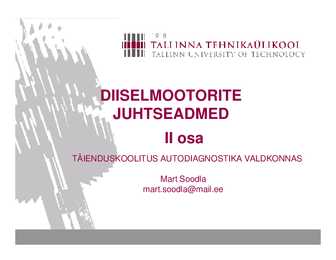 Diiselmootorite juhtseadmed II