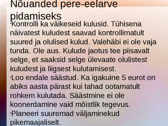Pere-eelarve #13