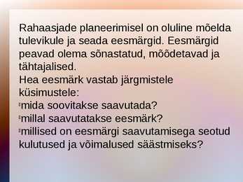 Pere-eelarve #9