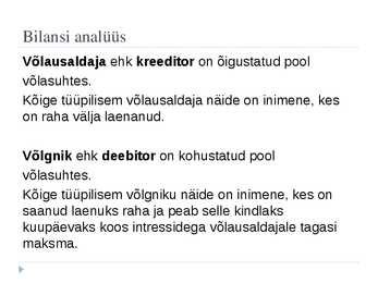 Vabaaine majanduses - bilanss #5