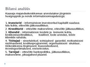 Vabaaine majanduses - bilanss #6