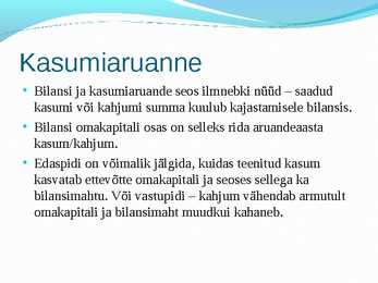 Bilansi analüüs ja kasumiaruanne #11