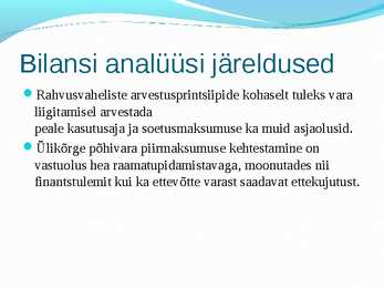 Bilansi analüüs ja kasumiaruanne #3