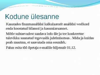 Bilansi analüüs ja kasumiaruanne #23