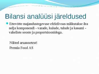 Bilansi analüüs ja kasumiaruanne #4