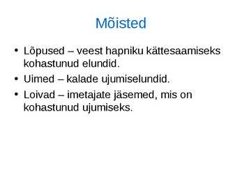 Loomade kohastumused eluks vees #20