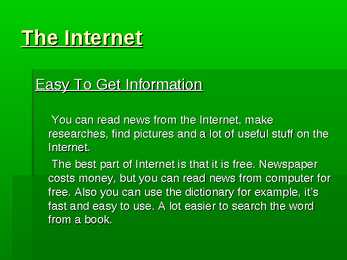 Esitlust interneti kohta inglise keeles #3