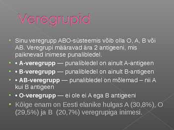 Vereanalüüs #2