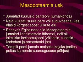 Mesopotaamia kultuur-usk-ühiskond #21
