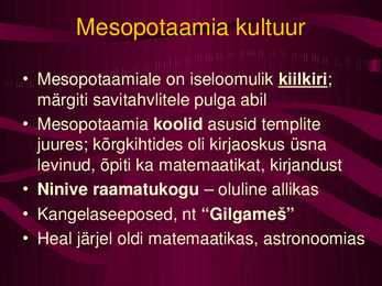Mesopotaamia kultuur-usk-ühiskond #27
