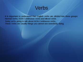 NON-Continuous Verbs #2