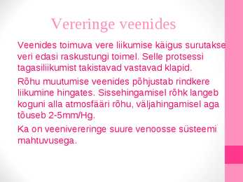 Vereringe regulatsioon #3