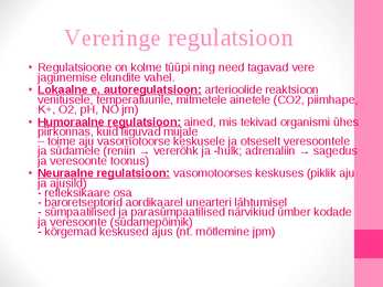 Vereringe regulatsioon #8