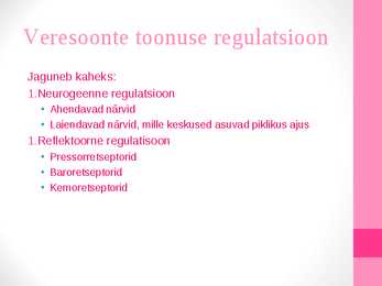 Vereringe regulatsioon #9