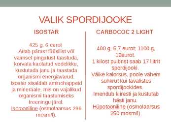 SPORDIJOOGID-KEEMIA #8