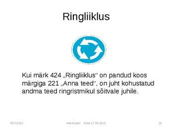 Liiklusmärkide tähendused #20
