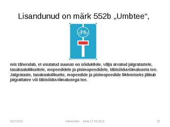 Liiklusmärkide tähendused #35
