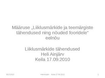 Liiklusmärkide tähendused