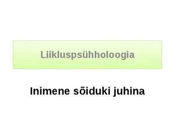 Liikluspsühholoogia