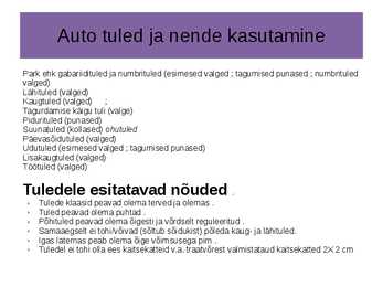 Tuled ja tehnoseisund