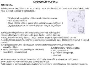 Liikluspsühholoogia #2