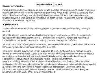 Liikluspsühholoogia #4