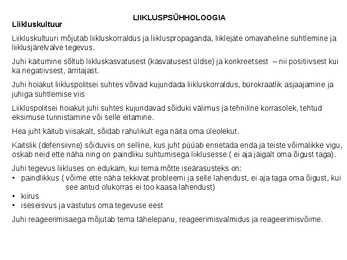 Liikluspsühholoogia