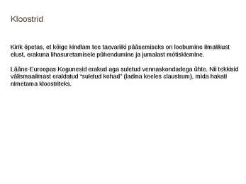 Kloostrid ja kloostrielu #2